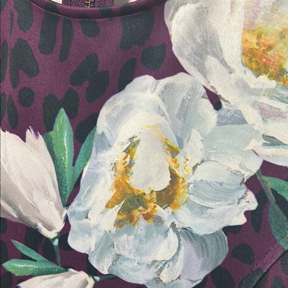 Ted baker purple cheetah and floral print size 4 or L/XL - Picture 4 of 6